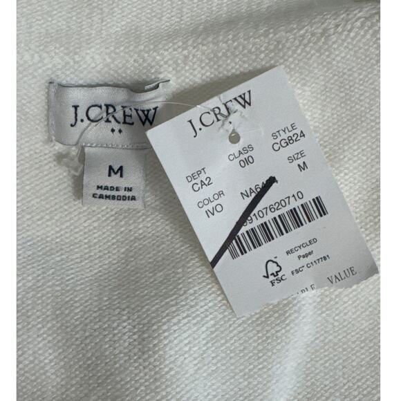 NWT J. Crew Cotton Cardigan Sweater Lady Jacket Ivory CG824 Size M - Picture 5 of 11